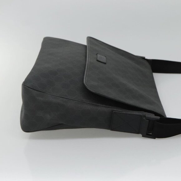 GUCCI GG Supreme Shoulder Bag PVC Black Silver - Picture 4 of 16